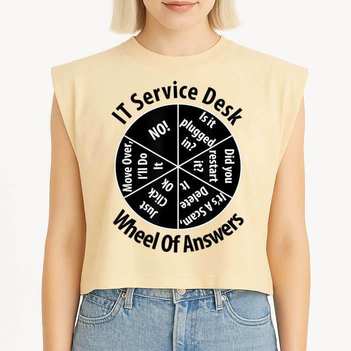 IT Service Desk Wheel Of Answer Information Technology Garment-Dyed Women's Muscle Tee