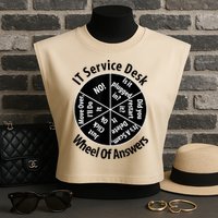 IT Service Desk Wheel Of Answer Information Technology Garment-Dyed Women's Muscle Tee