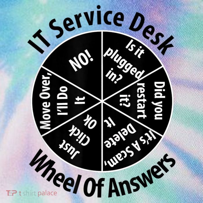 IT Service Desk Wheel Of Answer Information Technology Legacy Tie Dye Trucker Hat