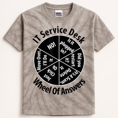 IT Service Desk Wheel Of Answer Information Technology Kids Tie-Dye T-Shirt