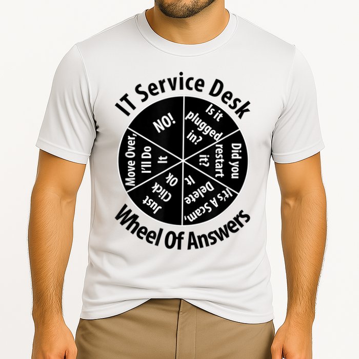 IT Service Desk Wheel Of Answer Information Technology Performance Shirt