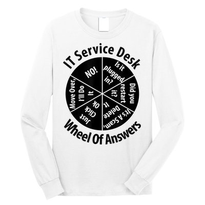 IT Service Desk Wheel Of Answer Information Technology Long Sleeve Shirt