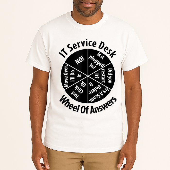 IT Service Desk Wheel Of Answer Information Technology Tall T-Shirt