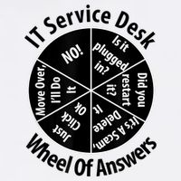 IT Service Desk Wheel Of Answer Information Technology Bucket Hat