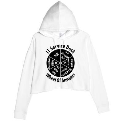 IT Service Desk Wheel Of Answer Information Technology Crop Fleece Hoodie