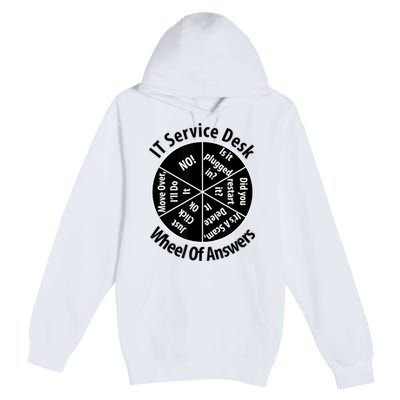 IT Service Desk Wheel Of Answer Information Technology Premium Pullover Hoodie