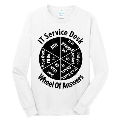 IT Service Desk Wheel Of Answer Information Technology Tall Long Sleeve T-Shirt