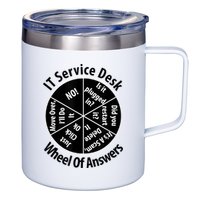 IT Service Desk Wheel Of Answer Information Technology 12oz Stainless Steel Coffee Mug