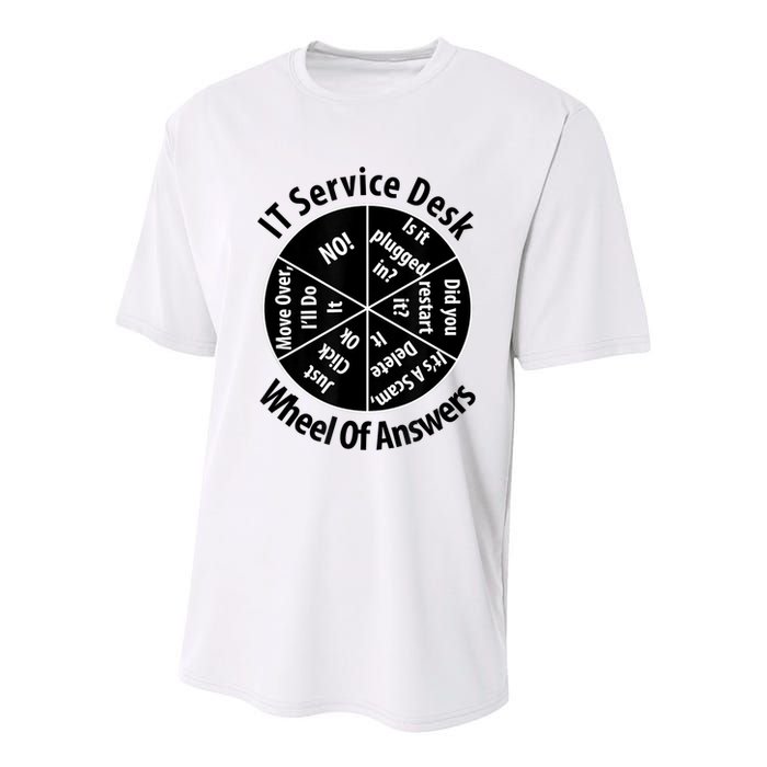 IT Service Desk Wheel Of Answer Information Technology Youth Performance Sprint T-Shirt
