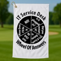 IT Service Desk Wheel Of Answer Information Technology Golf Towel