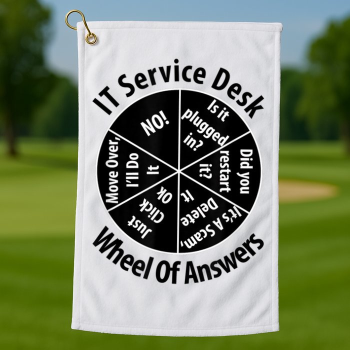 IT Service Desk Wheel Of Answer Information Technology Golf Towel