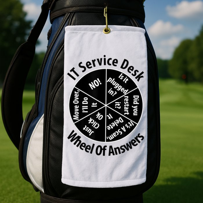 IT Service Desk Wheel Of Answer Information Technology Golf Towel