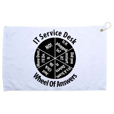 IT Service Desk Wheel Of Answer Information Technology Grommeted Golf Towel