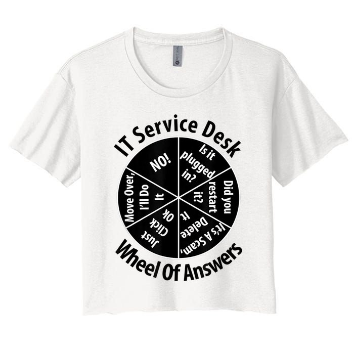 IT Service Desk Wheel Of Answer Information Technology Crop Top