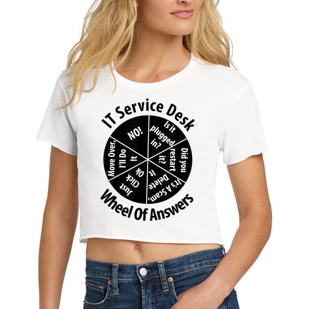 IT Service Desk Wheel Of Answer Information Technology Crop Top