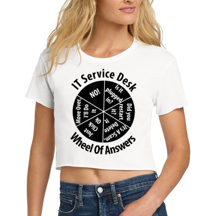 IT Service Desk Wheel Of Answer Information Technology Crop Top