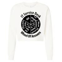 IT Service Desk Wheel Of Answer Information Technology Cropped Pullover Crew