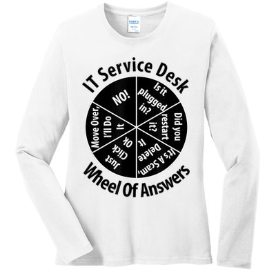 IT Service Desk Wheel Of Answer Information Technology Ladies Long Sleeve Shirt