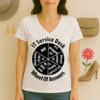 IT Service Desk Wheel Of Answer Information Technology Women's V-Neck T-Shirt