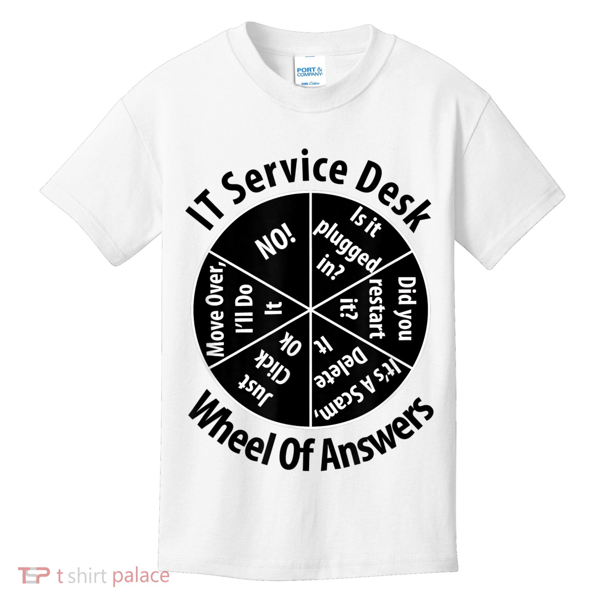 IT Service Desk Wheel Of Answer Information Technology Kids T-Shirt