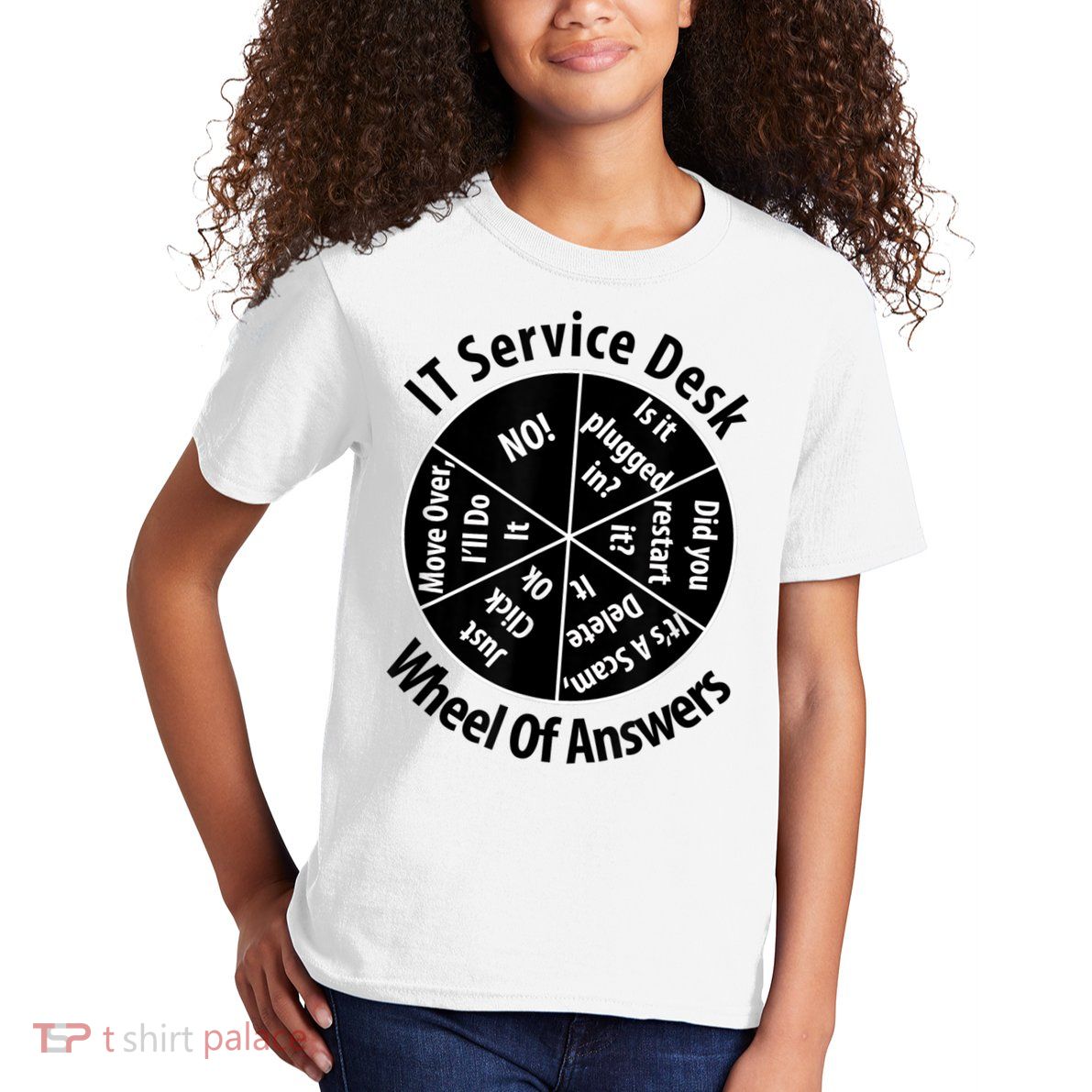 IT Service Desk Wheel Of Answer Information Technology Kids T-Shirt
