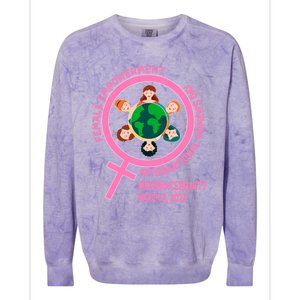 International 'S Day: Empowert Embrace Equity Great Gift Colorblast Crewneck Sweatshirt