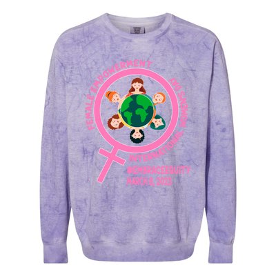 International 'S Day: Empowert Embrace Equity Great Gift Colorblast Crewneck Sweatshirt