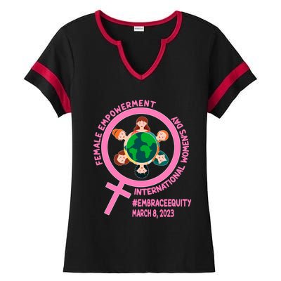 International 'S Day: Empowert Embrace Equity Great Gift Ladies Halftime Notch Neck Tee