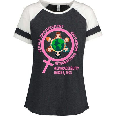 International 'S Day: Empowert Embrace Equity Great Gift Enza Ladies Jersey Colorblock Tee