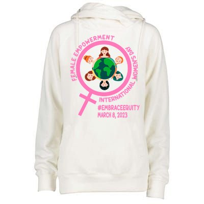 International 'S Day: Empowert Embrace Equity Great Gift Womens Funnel Neck Pullover Hood