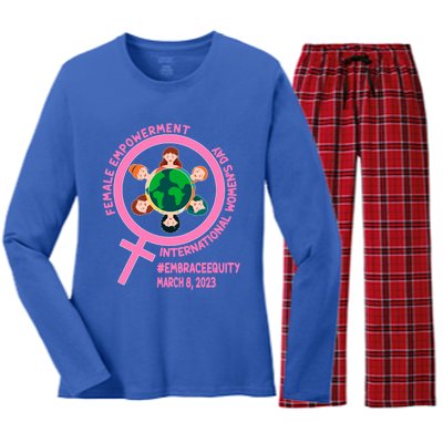 International 'S Day: Empowert Embrace Equity Great Gift Women's Long Sleeve Flannel Pajama Set 