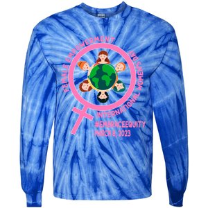 International 'S Day: Empowert Embrace Equity Great Gift Tie-Dye Long Sleeve Shirt