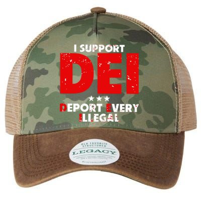 I Support Dei Deport Every Illegal Legacy Tie Dye Trucker Hat