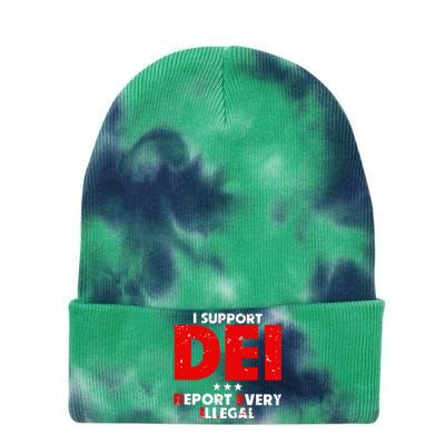 I Support Dei Deport Every Illegal Tie Dye 12in Knit Beanie