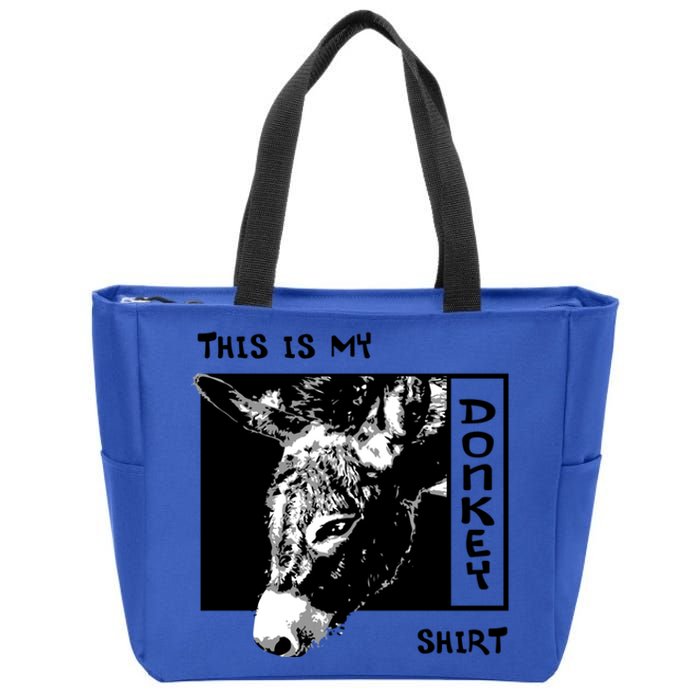 Ironic Saying Donkey Funny Mule Farm Animal Gift Zip Tote Bag