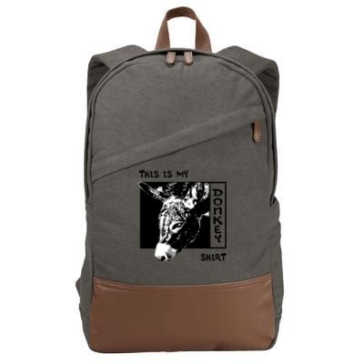 Ironic Saying Donkey Funny Mule Farm Animal Gift Cotton Canvas Backpack