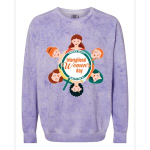 International 'S Day: Equality Embrace Equity Gift Colorblast Crewneck Sweatshirt