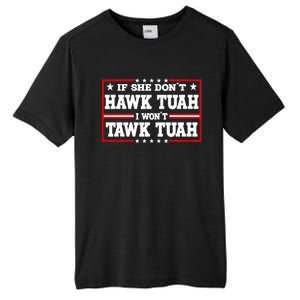 If She DonT Hawk Tush I WonT Tawk Tuah Retro Hawk Tush 24 Tall Fusion ChromaSoft Performance T-Shirt