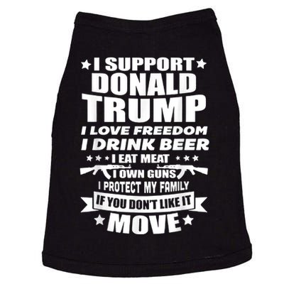 I Support Donald Trump I Love Freedom I Drink Beer Doggie Tank