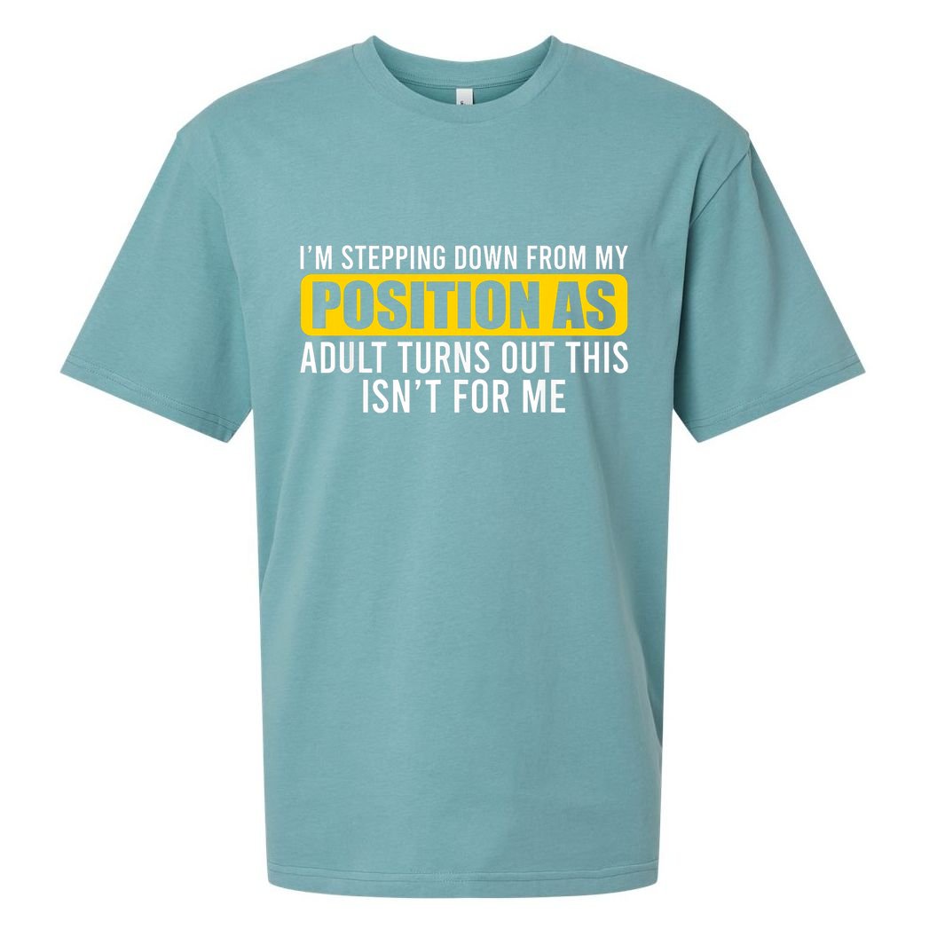 I'm Stepping Down From My Position As Adult Turns Out Sueded Cloud Jersey T-Shirt