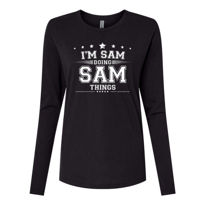 Im Sam Doing Sam Things Womens Cotton Relaxed Long Sleeve T-Shirt