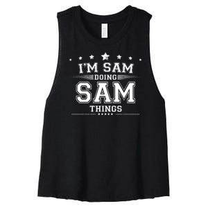 Im Sam Doing Sam Things Women's Racerback Cropped Tank