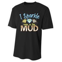 I Sparkle Even In Mud Run Team Princess Funny Mudding Gift Performance Sprint T-Shirt