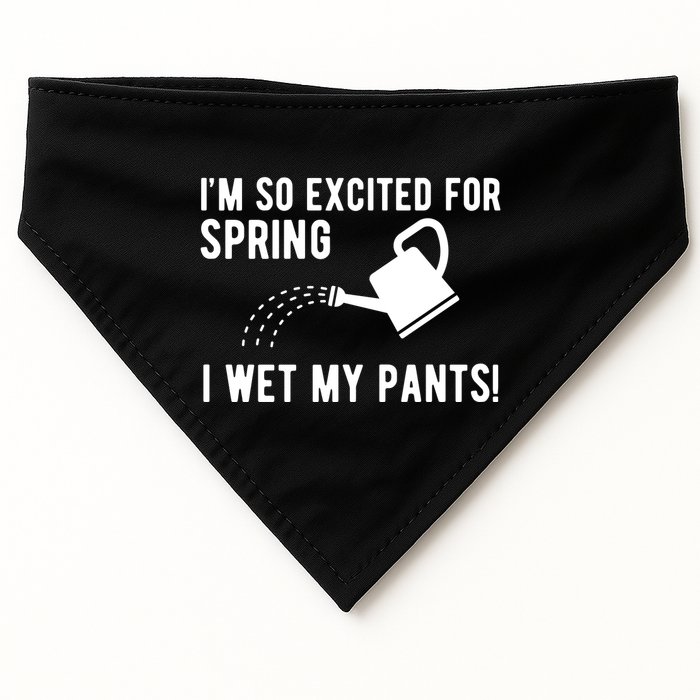 Im So Excited For Spring I Wet My Pants Funny USA-Made Doggie Bandana