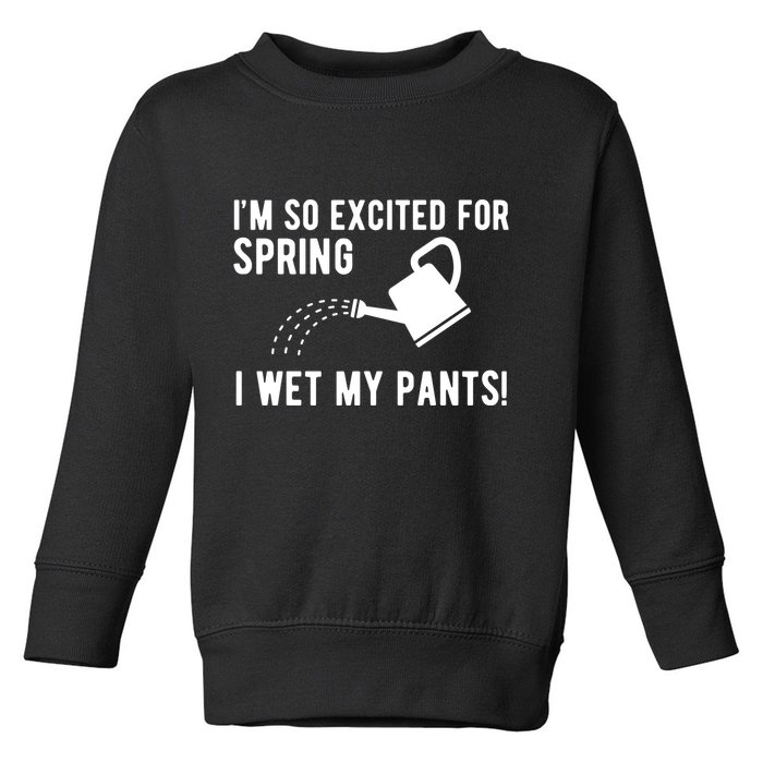Im So Excited For Spring I Wet My Pants Funny Toddler Sweatshirt
