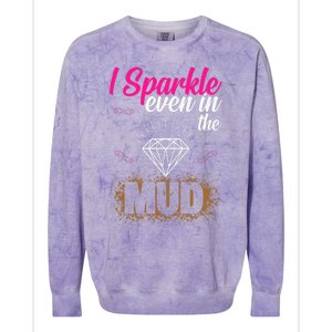 I Sparkle Even In Mud Team Girls Mud Run Funny ATV Quad Colorblast Crewneck Sweatshirt