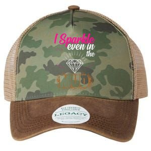 I Sparkle Even In Mud Team Girls Mud Run Funny ATV Quad Legacy Tie Dye Trucker Hat