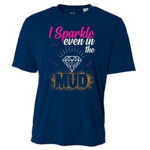 I Sparkle Even In Mud Team Girls Mud Run Funny ATV Quad Cooling Performance Crew T-Shirt