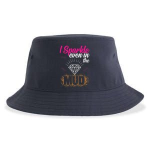 I Sparkle Even In Mud Team Girls Mud Run Funny ATV Quad Sustainable Bucket Hat