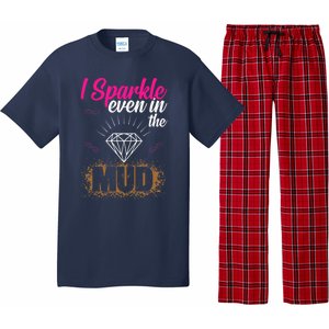 I Sparkle Even In Mud Team Girls Mud Run Funny ATV Quad Pajama Set